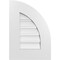 Ekena Millwork Quarter Round Top Right Surface Mount PVC Gable Vent w/ 3-1/2"W x 1"P Standard Frame, 14"W x 20"H GVPQR14X2001SF - alternate 1